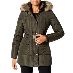 MICHAEL MICHAEL KORS GRENN DOWN FILLED BELTED WINTER JACKET